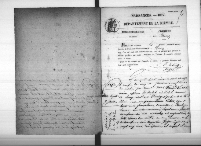 Perroy : actes d'état civil.