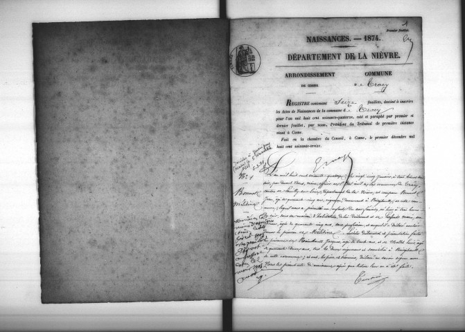 Tracy-sur-Loire : actes d'état civil.