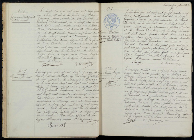 Dornes : actes d'état civil.