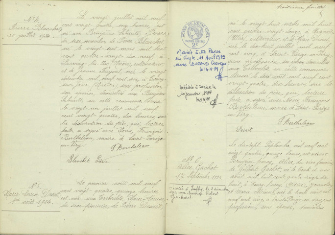 Saint-Parize-en-Viry : actes d'état civil.