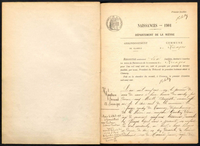 Ruages : actes d'état civil.