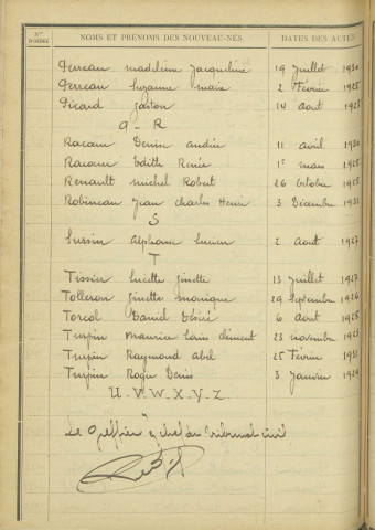 Saint-Martin-sur-Nohain : table décennale.