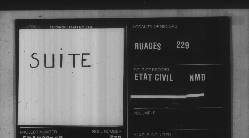 Ruages : actes d'état civil.