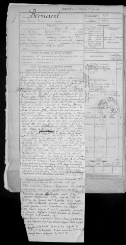 Bureau de Nevers-Cosne, classe 1911 : fiches matricules n° 253 à 384 et 791 à 1166