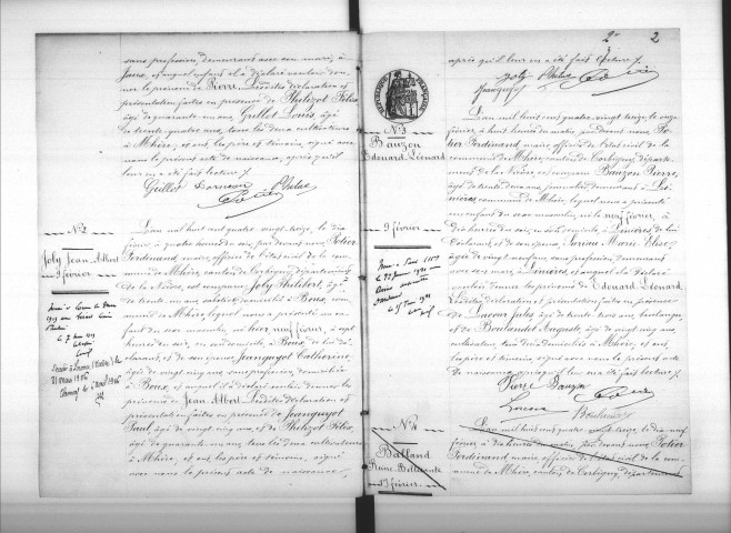 Mhère : actes d'état civil.