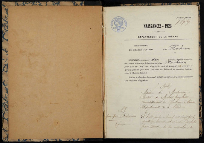 Montaron : actes d'état civil.