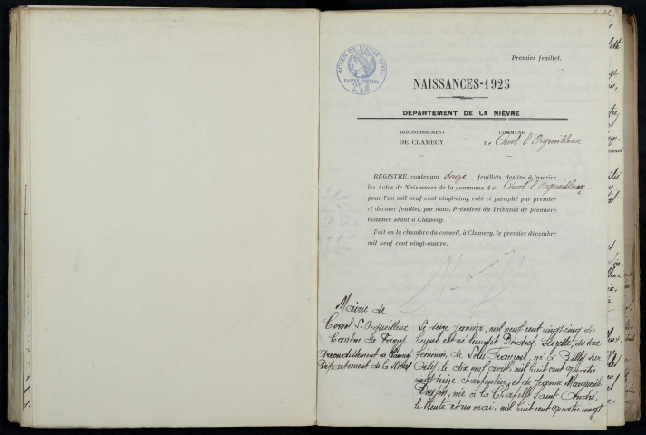 Corvol-l'Orgueilleux : actes d'état civil.