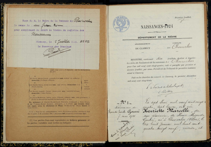 Chevroches : actes d'état civil.