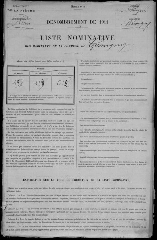 Germigny-sur-Loire : recensement de 1911