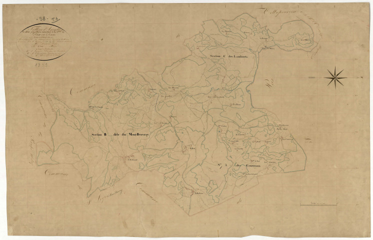 Glux-en-Glenne, cadastre ancien : tableau d'assemblage