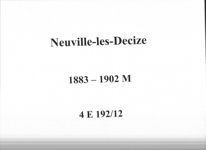 Neuville-lès-Decize : actes d'état civil (mariages).