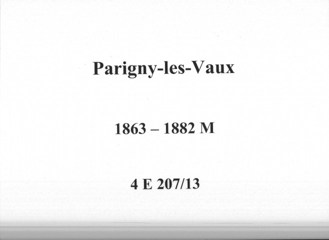 Parigny-les-Vaux : actes d'état civil.