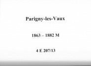 Parigny-les-Vaux : actes d'état civil.