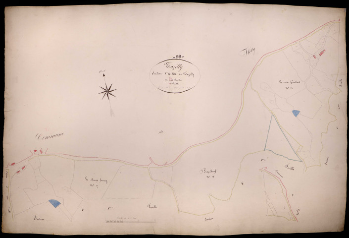 Tazilly, cadastre ancien : plan parcellaire de la section C dite de Tazilly, feuille 4