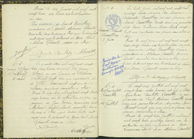 Rix : actes d'état civil.