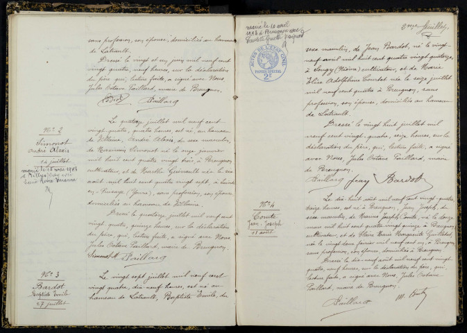 Breugnon : actes d'état civil.