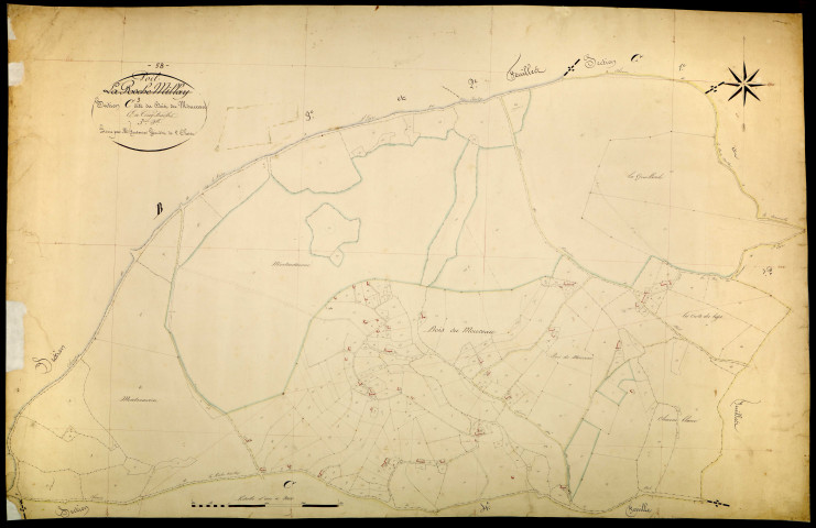 Poil, cadastre ancien : plan parcellaire de la section C dite du Bois du Mousseau, feuille 3