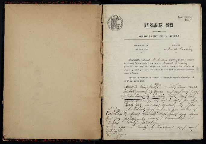 Saint-Franchy : actes d'état civil.