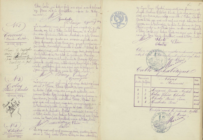 Vitry-Laché : actes d'état civil.