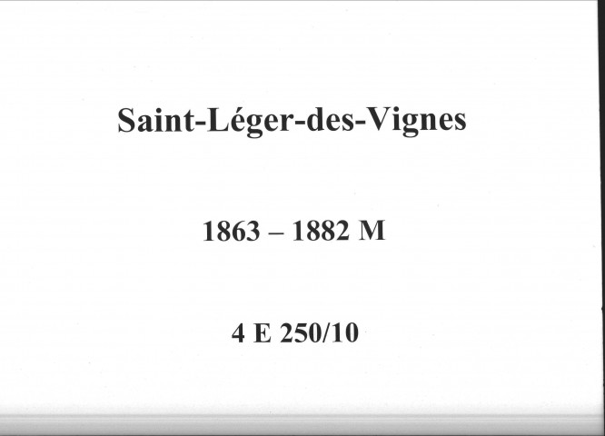 Saint-Leger-des-Vignes : actes d'état civil.