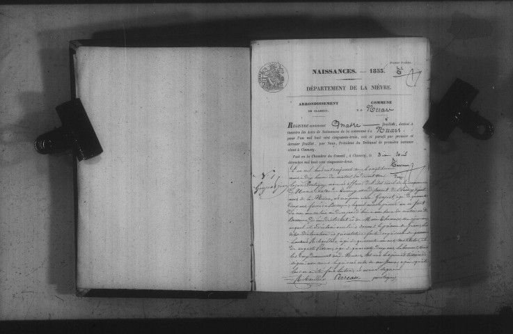 Nuars : actes d'état civil.
