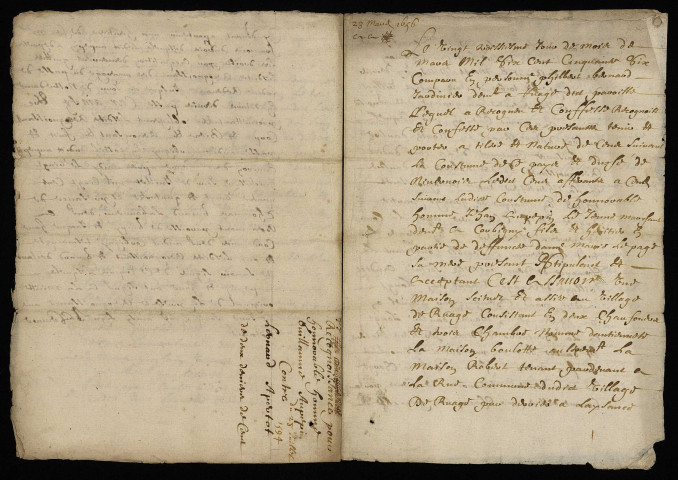 Tenures roturières à Corbigny et ses environs, opposition sur la saisie du fief de Cervon : extraits du terrier.