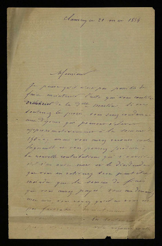 MARQUET (L.), avoué à Clamecy : 11 lettres.