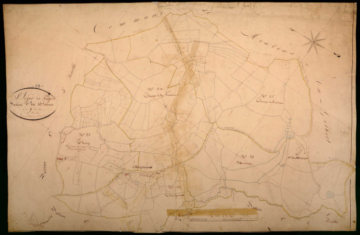 Saint-Léger-de-Fougeret, cadastre ancien : plan parcellaire de la section C dite de Poiseux, feuille 6