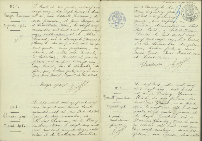 Saint-Ouen-sur-Loire : actes d'état civil.