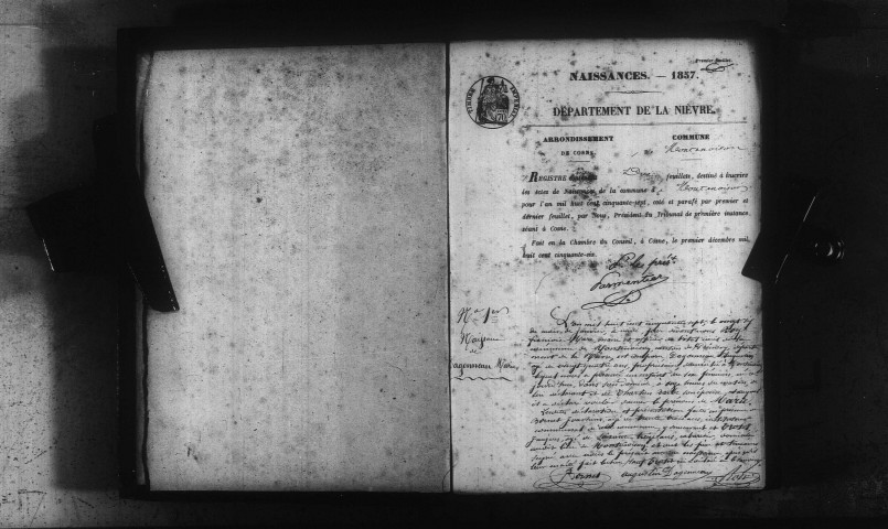 Montenoison : actes d'état civil.