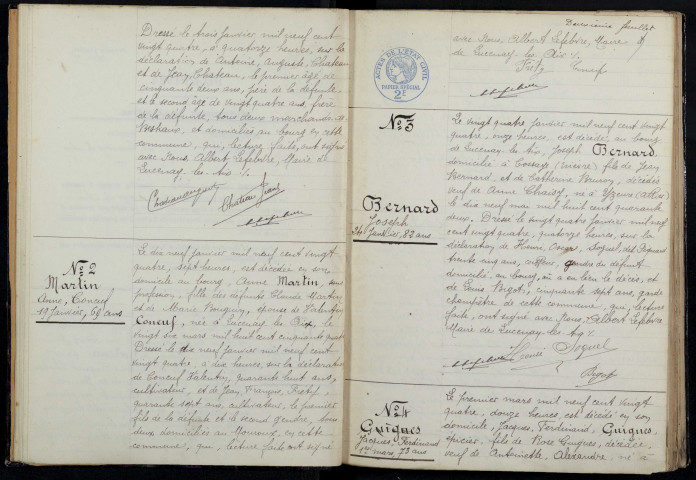 Lucenay-lès-Aix : actes d'état civil (décès).