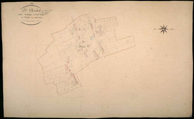 Saint-André-en-Morvan, cadastre ancien : plan parcellaire de la section A dite de Villurbain, feuille 4, développement