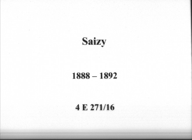 Saizy : actes d'état civil.