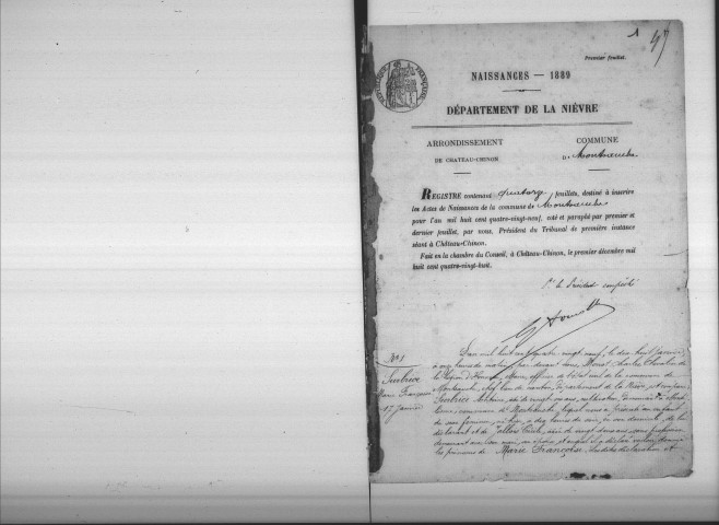 Montsauche-les-Settons : actes d'état civil.