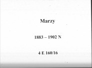 Marzy : actes d'état civil (naissances).