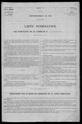 Saint-Benin-des-Bois : recensement de 1936