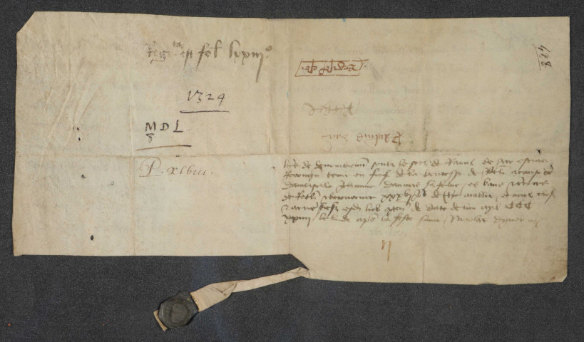 Féodalité. - Fief et directes relevant de la seigneurie de Bretoncourt en Rethelois, inféodation par Raoul [de Ayn] envers la comtesse de Nevers et Rethel : foi et hommage (lundi après la Saint-Michel d'hiver 1324).