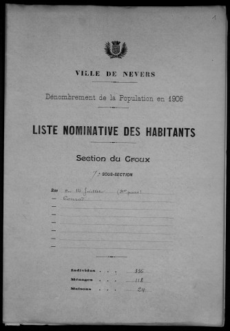 Nevers, Section du Croux, 7e sous-section : recensement de 1906