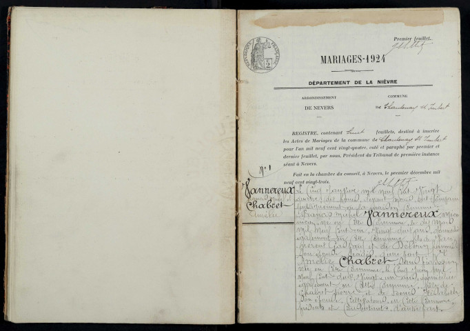 Chantenay-Saint-Imbert : actes d'état civil.