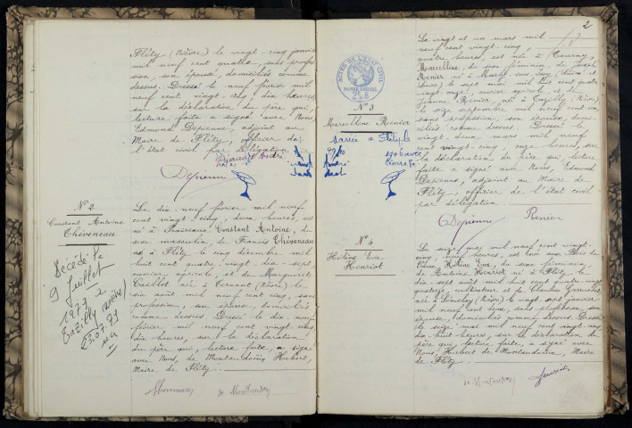 Fléty : actes d'état civil.