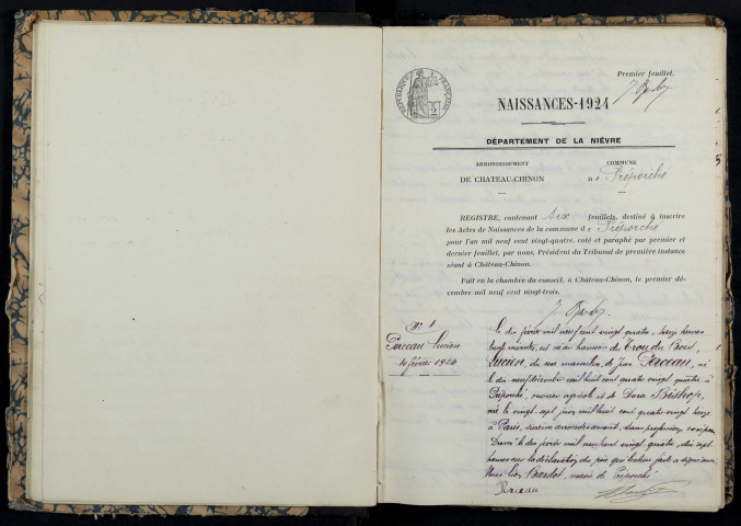 Préporché : actes d'état civil.