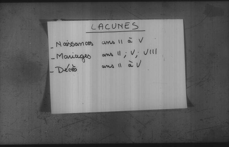 Saint-Aubin-des-Chaumes : actes d'état civil.