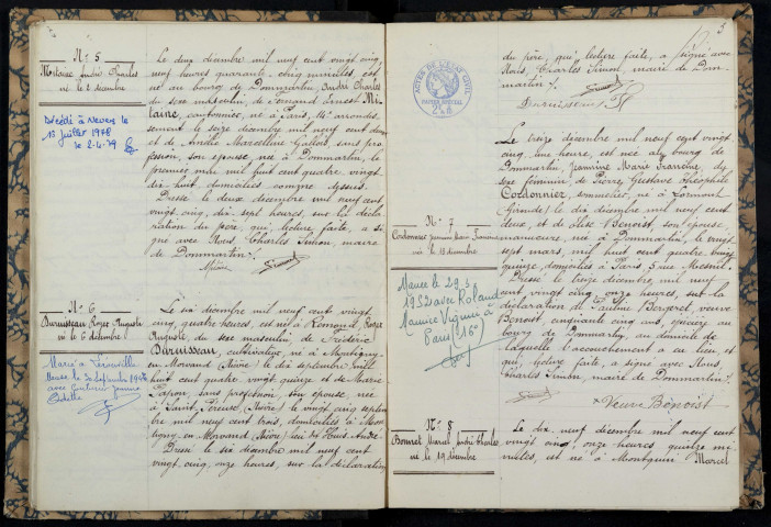 Dommartin : actes d'état civil.