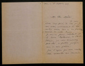 HURTAULT (Louis), poète à Nevers : 1 lettre, manuscrit.