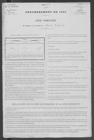 Sainte-Colombe-des-Bois : recensement de 1901