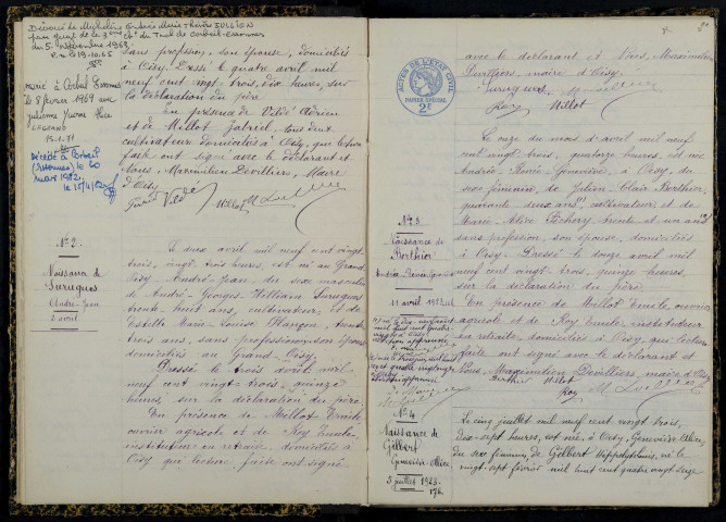 Oisy : actes d'état civil.