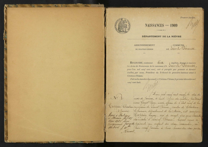 Saint-Péreuse : actes d'état civil.