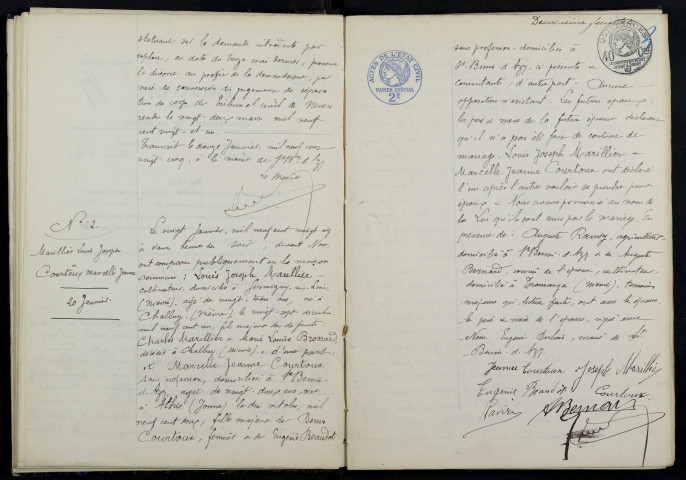 Saint-Benin-d'Azy : actes d'état civil (mariages).