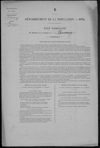 Beuvron : recensement de 1872