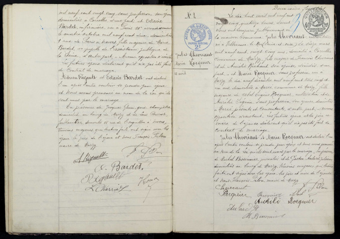 Marzy : actes d'état civil.